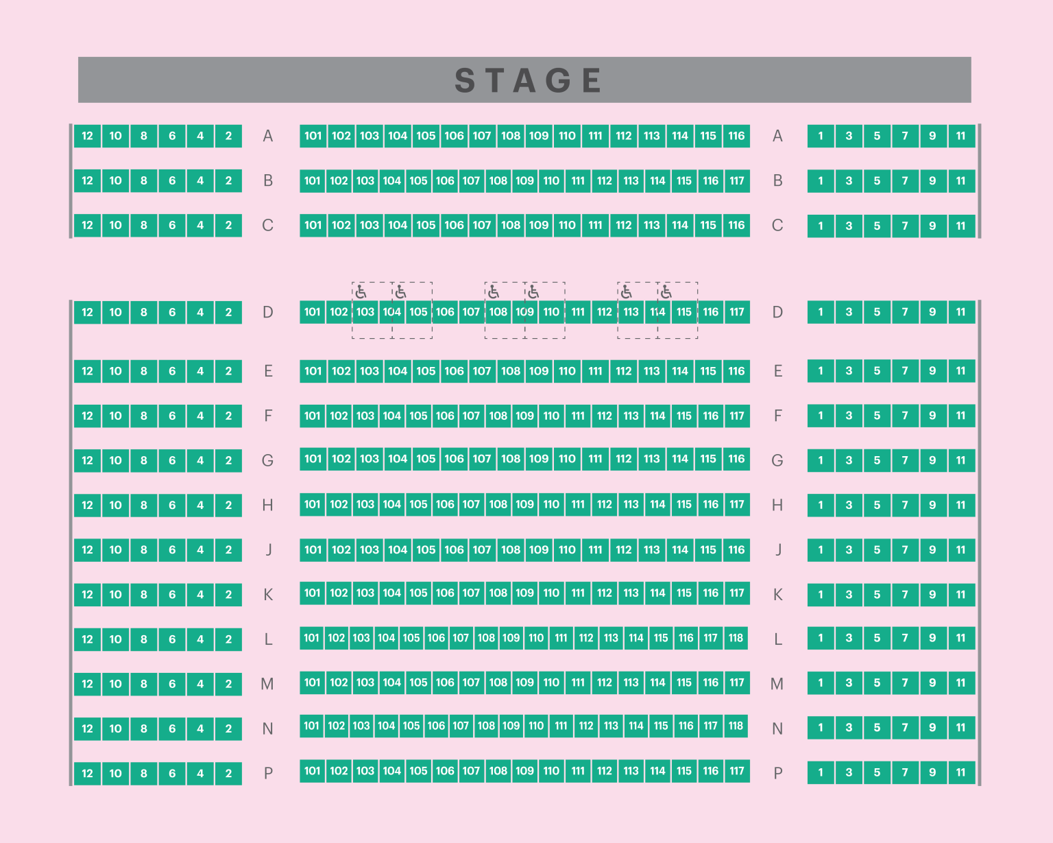 Seating Chart Glazer Hall